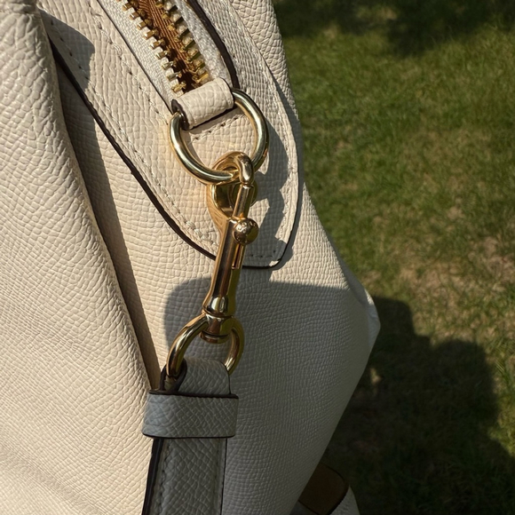 NEW Coach Lillie Carryall Satchel in Chalk Crossgrain Leather New with tags - Picture 10 of 16